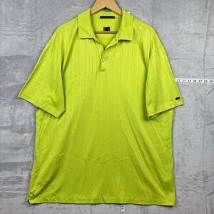 VTG Tiger Woods Collection Neon Green Golf Polo Shirt Men Size XXL Nike Golf